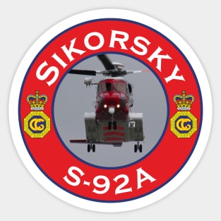 HM Coastguard Sikorsky S-92A Helicopter Head on Sticker